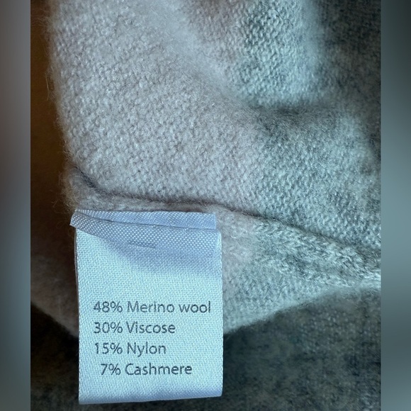 Benedetta B Italy Gray Pink Cowl Neck Wool Blend Sweater Tunic M-L - Picture 8 of 13